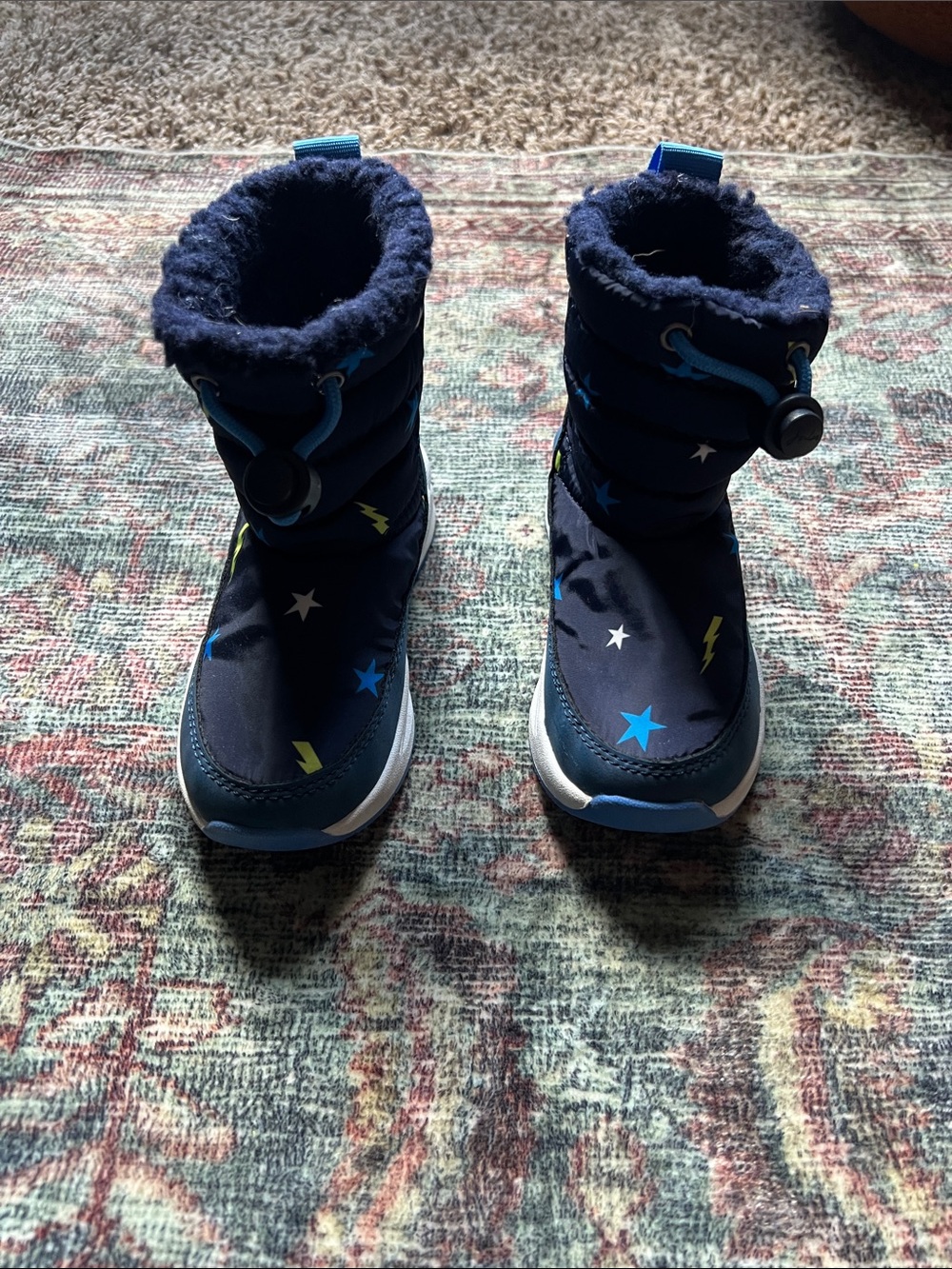 Joules Navy Star & Lightning Kids Snow Boots